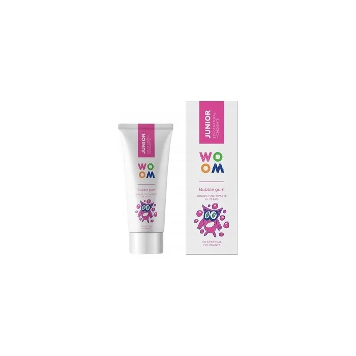 Woom Junior Natural Toothpaste For Children 6+ Bubble Gum 50ml
