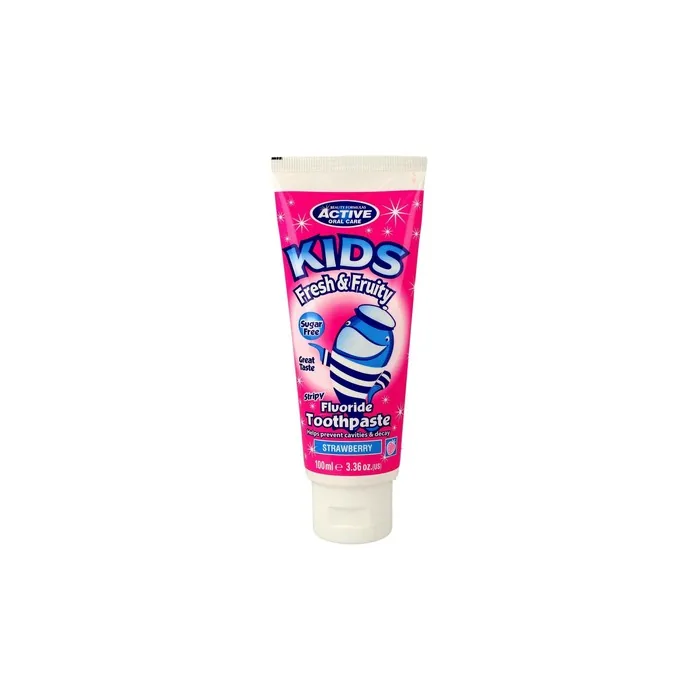 Active Oral Care Kids Fluoride Toothpaste For Children With Fluoride Strawberry 100ml