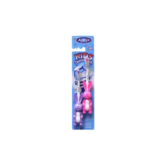 Active Oral Care Kids Quick Brush 3-6 Years Toothbrushes For Children Rabbit 2pcs