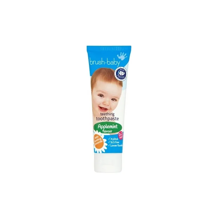 Brush Baby Teething Toothpaste For Children Aged 0-2 Years Apple-Mint 50ml