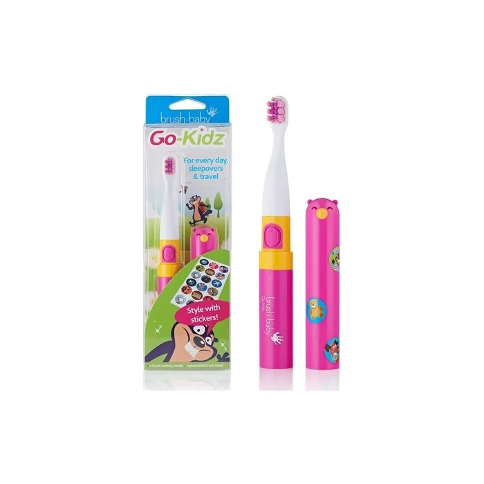 Brush Baby Go-Kidz Toddler and Kid Electric Travel Toothbrush for Ages 3+