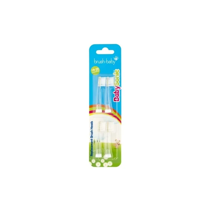 Brush Baby Baby Sonic Toothbrush Heads 18-36 Months 4 Pieces