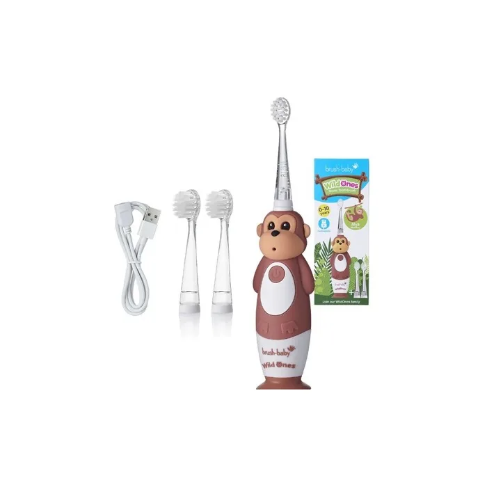 Brush Baby Wild Ones Sonic Toothbrush For Children 0-10 Monkey