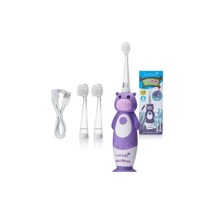 Brush Baby Wild Ones Sonic Toothbrush For Children 0-10 Hippo