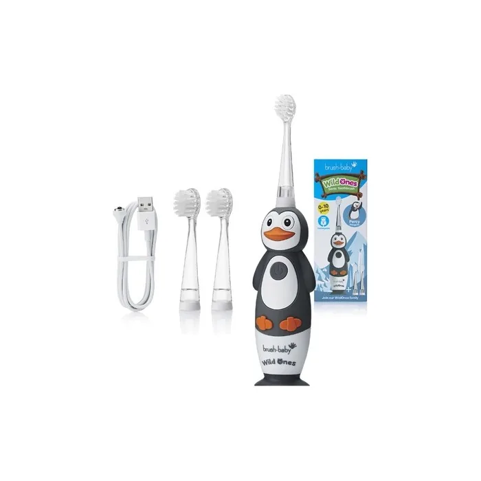 Brush Baby Wild Ones Sonic Toothbrush For Children 0-10 Penguin