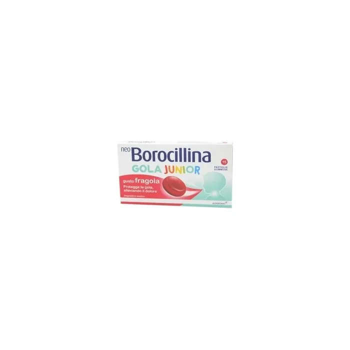 Alfasigma Neoborocillina Gola Junior 15 Chewable Tablets Strawberry Flavor