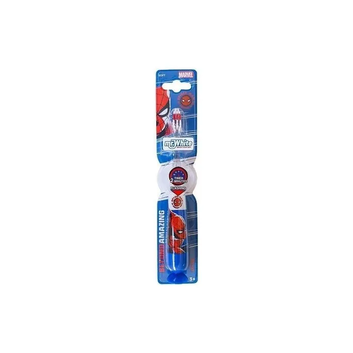 Mr. White Spiderman Blinking Toothbrush for 3+ Years
