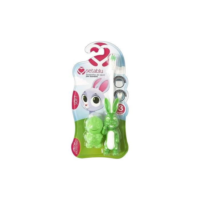 SETABLU Children's Toothbrush Rabbit Model with Soft Bristles and Cover