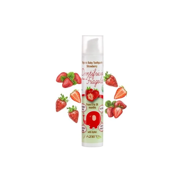 Strawberry Flavored Children's Toothpaste Organic Vegan 0 to 36 Months