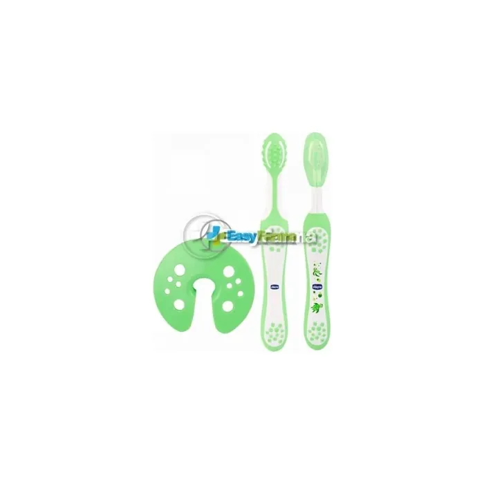 Chicco Evolutionary Toothbrush Massager And Toothbrush Chicco Oral Care Learning 4 Months Set 3 Pieces