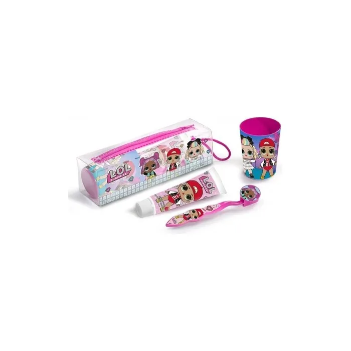 Lol Surprise 1403 Children's Dental Hygiene Set with Toothpaste Bag 75ml Hood and Girls Multicoloured 40cm Cosmetic Bag
