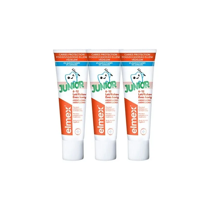 Elmex Junior Trio Toothpaste 3 X 75 Ml