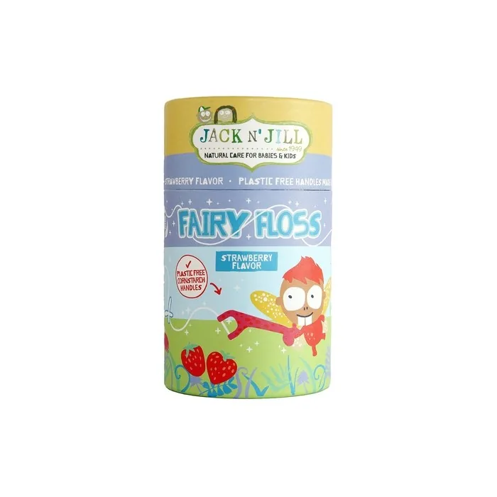 Jack N' Jill Kids Fairy Floss Dental Floss Eco-Friendly Individually Wrapped Floss Picks Giraffe Shaped Handle - 30 Pack