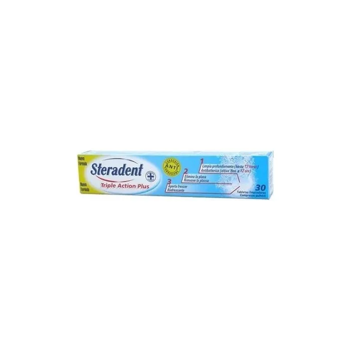 Steradent Triple Action Plus Effective Cleaning Tablets