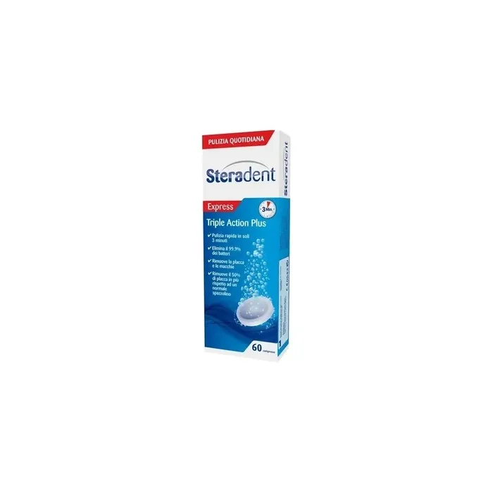 Reckitt Benckiser Steradent Triple Action Plus 60 Effervescent Tablets