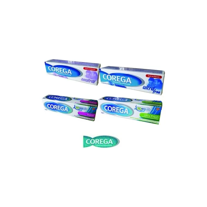 Corega 3D Hold Super Neutral Ultra Free and Ultra Fresh Denture Adhesive 40g