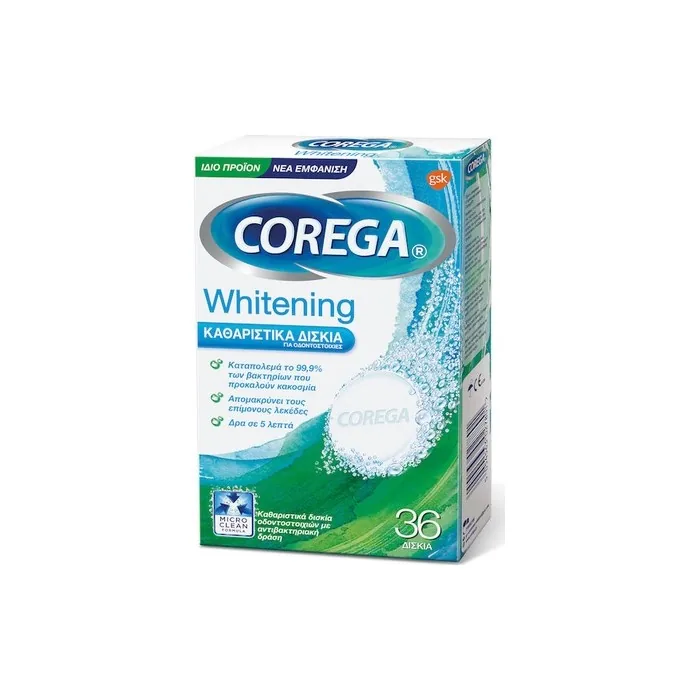 Corega Whitening Cleaning Tablets For Dentures 36 Tablets