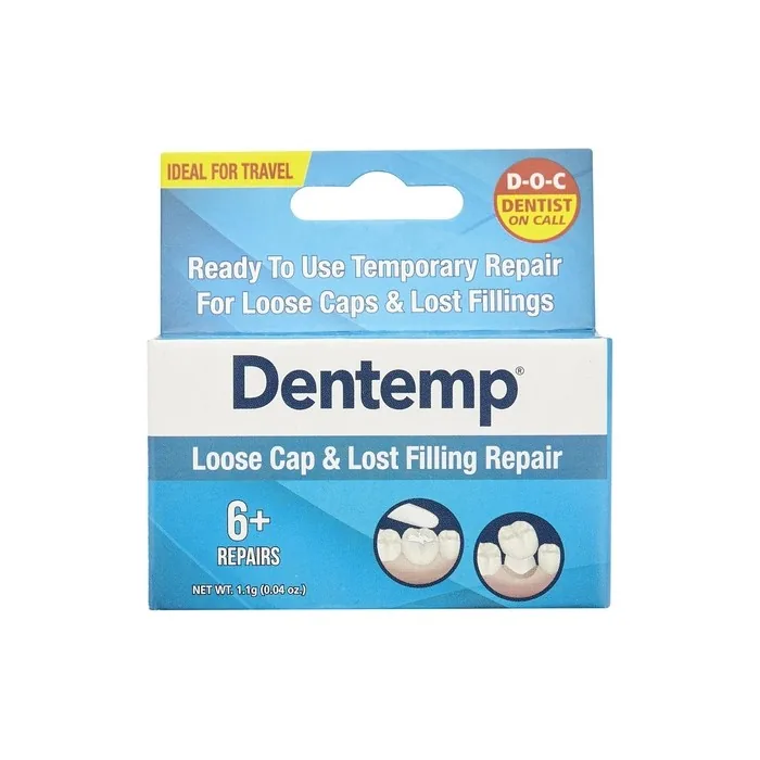 Dentemp Loose Cap and Lost Filling Dental Repair Kit - Ready to Use Temporary Repair 1.1g