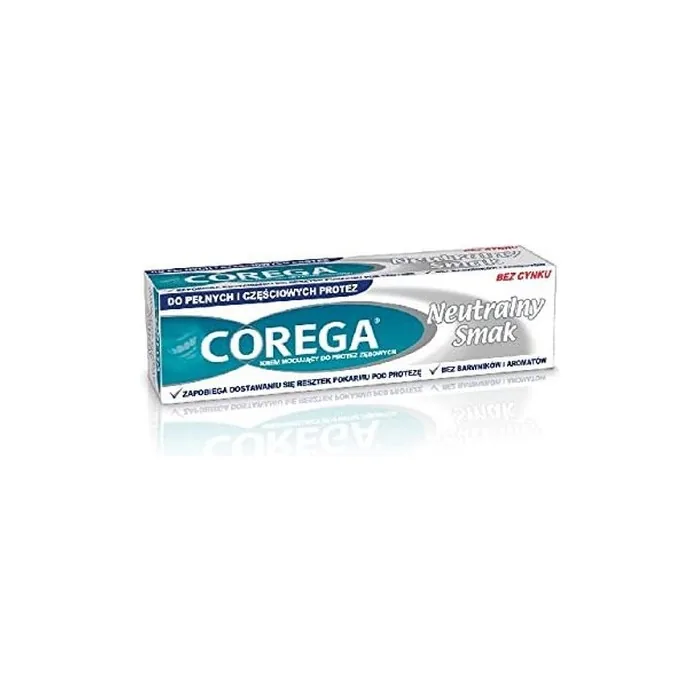Corega Cream - Neutral Flavor - 40 G - For Dentures Full And Partial. It