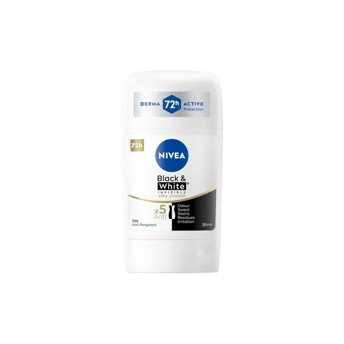 Nivea Black & White Silky Smooth Antiperspirant Stick 50ml