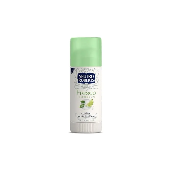 Neutro Roberts Deodorant Stick Fresh Green Green Tea And Lime Zero Aluminum Salts No Stains With Pure Glycerin Oil Deodorant For Men And Women Dermatologically Tested 40ml 48h