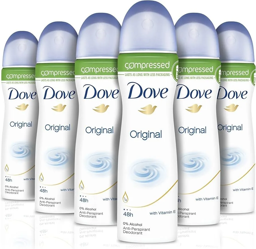 Dove Original Antiperspirant Spray 75ml - Alcohol-Free, 48-Hour Protection