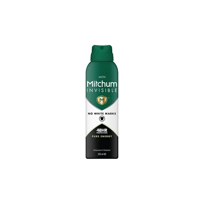 Mitchum Invisible Men 48HR Protection Aerosol Deodorant & Anti-Perspirant Pure Energy 200ml