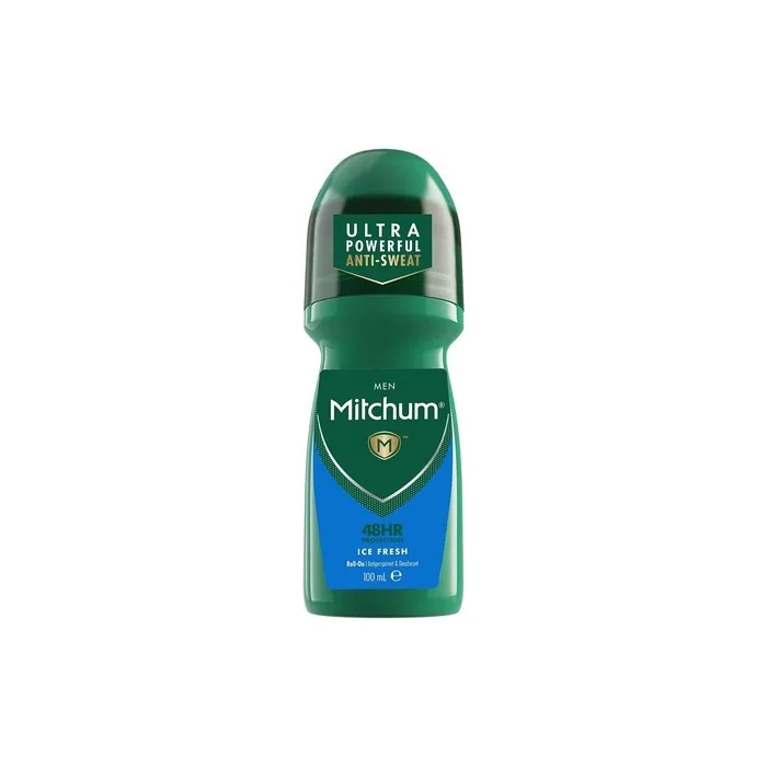 Mitchum Men 48HR Protection Roll-On Deodorant & Antiperspirant Ice Fresh Dermatologist Tested 100ml