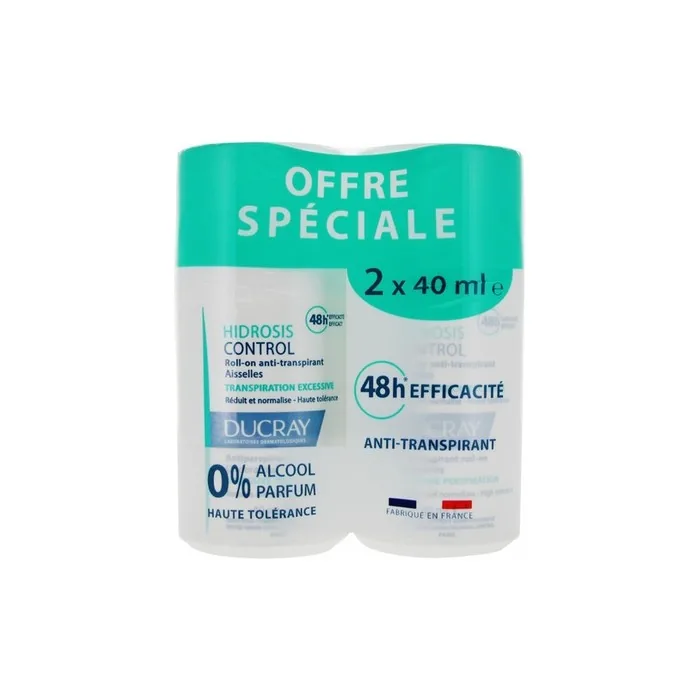 Ducray Hidrosis Control Roll-On Anti-Perspirant 40ml - Pack of 2