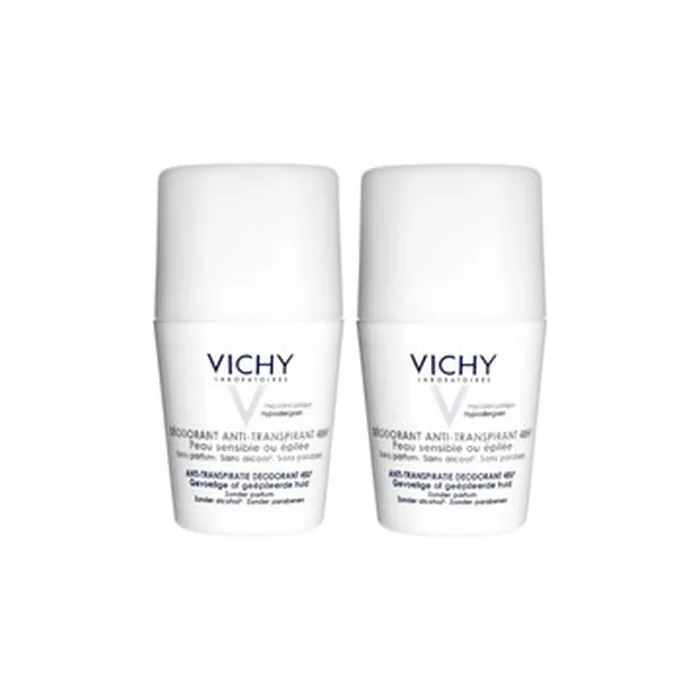 Vichy 48 Hour Antiperspirant Deodorant Rollon For Sensitive And Irritated Skin 2 Pieces