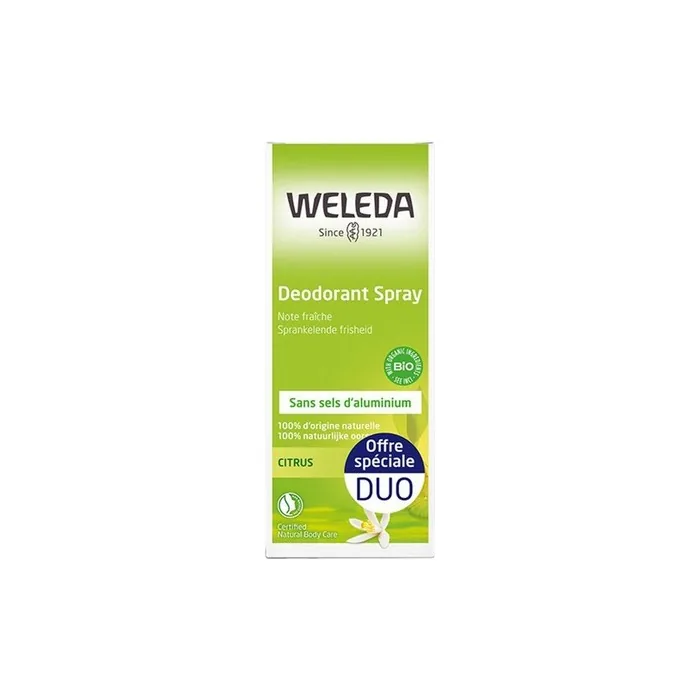 Weleda Citrus Deodorant with Essential Oils 100ml - Pack of 2