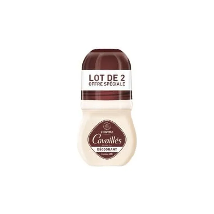 Cavaills Dermato Deodorant For Men Fresh 48 Hours Rollon 50ml X 2 Lemon And Rosemary Scent Bottle 100 Recycled & Recyclable