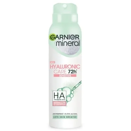 Garnier Mineral Hyaluronic Care 72H Deodorant Spray for Sensitive Skin 150ml