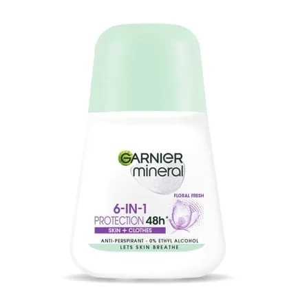 Garnier 6 in 1 Protection Antiperspirant Roll-On 50ml Floral Fresh