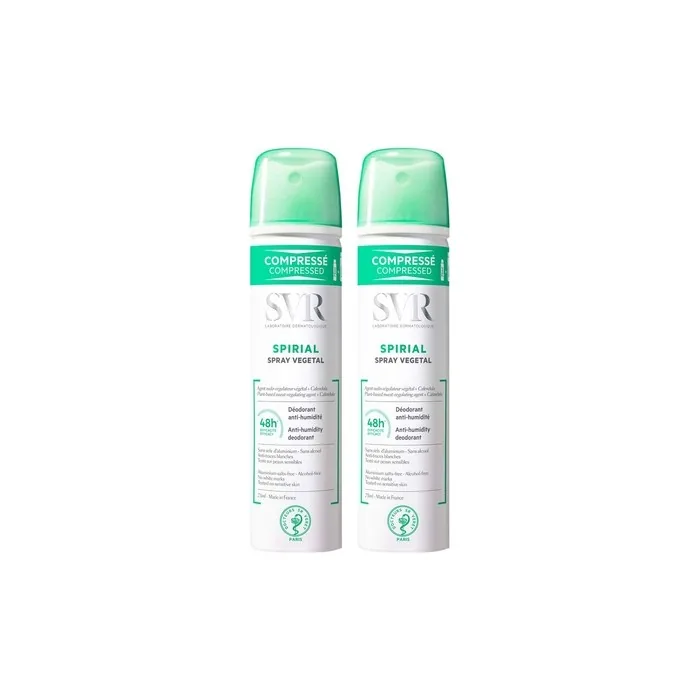 SVR Spiral Plant Spray Deodorant Anti-Moisture Deodorant 48H Set with 2 x 75ml