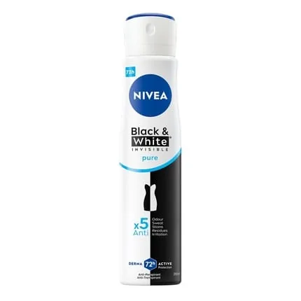 Nivea Black & White Invisible Pure Antiperspirant Spray for Women 250ml