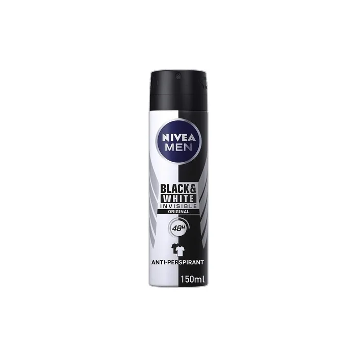 NIVEA MEN Invisible for Black & White Original Deodorant 0% Alcohol Aerosol Spray 150ml