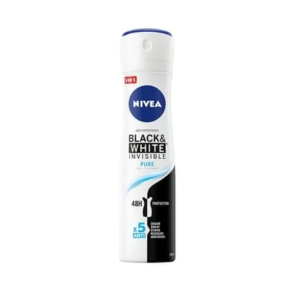 Nivea Invisible Black & White Antiperspirant Spray 48h Pure 150ml