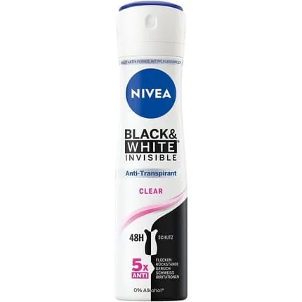Nivea Black & White Invisible Clear Spray Deodorant 150mL