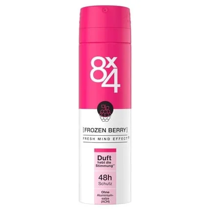 8X4 Frozen Berry Deodorant Spray with Fruity Floral Scent 48h Protection for All Skin Types 150ml