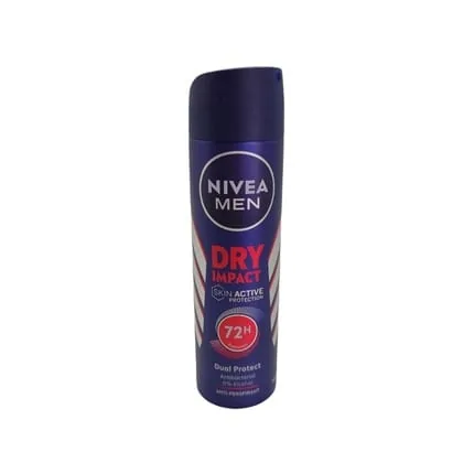 Nivea Men Dry Impact Spray Body Spray 150ml Longlasting Protection