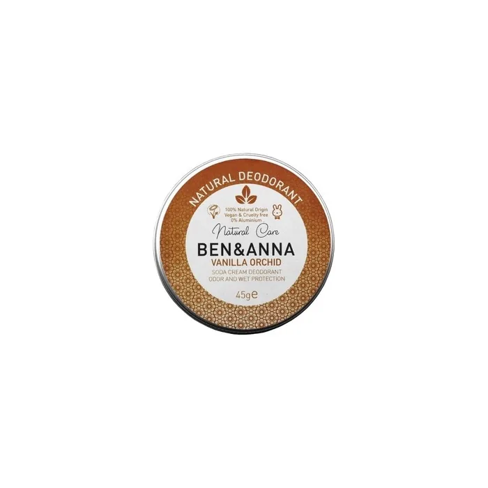 Ben&Anna Natural Deodorant Cream In Metal Tin Vanilla Orchid 45g