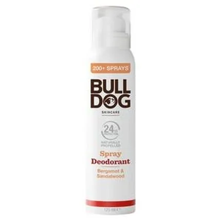Bulldog Bergamot Sandalwood Spray Deodorant Men's Natural Deodorant 125ml