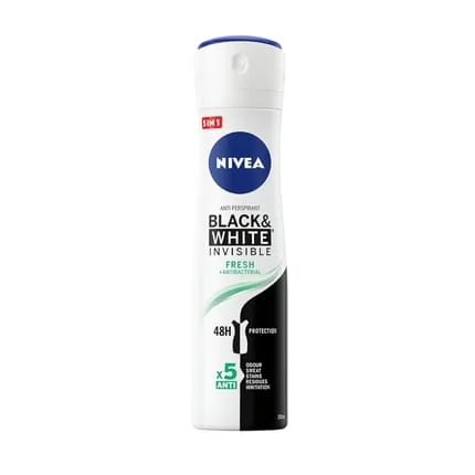 Nivea Black & White Invisible Fresh Antiperspirant Spray 48h 150ml