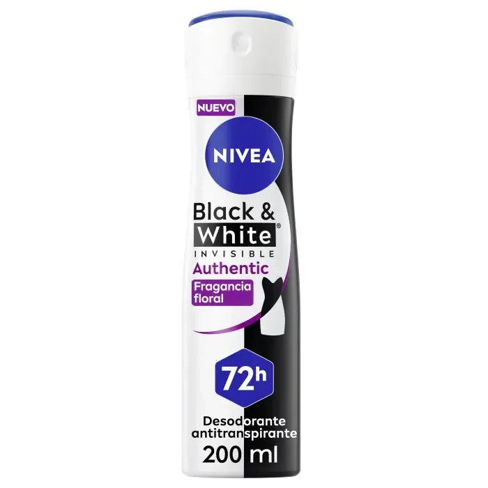NIVEA Black & White Authentic Antiperspirant Spray 250ml - 72 Hour Protection