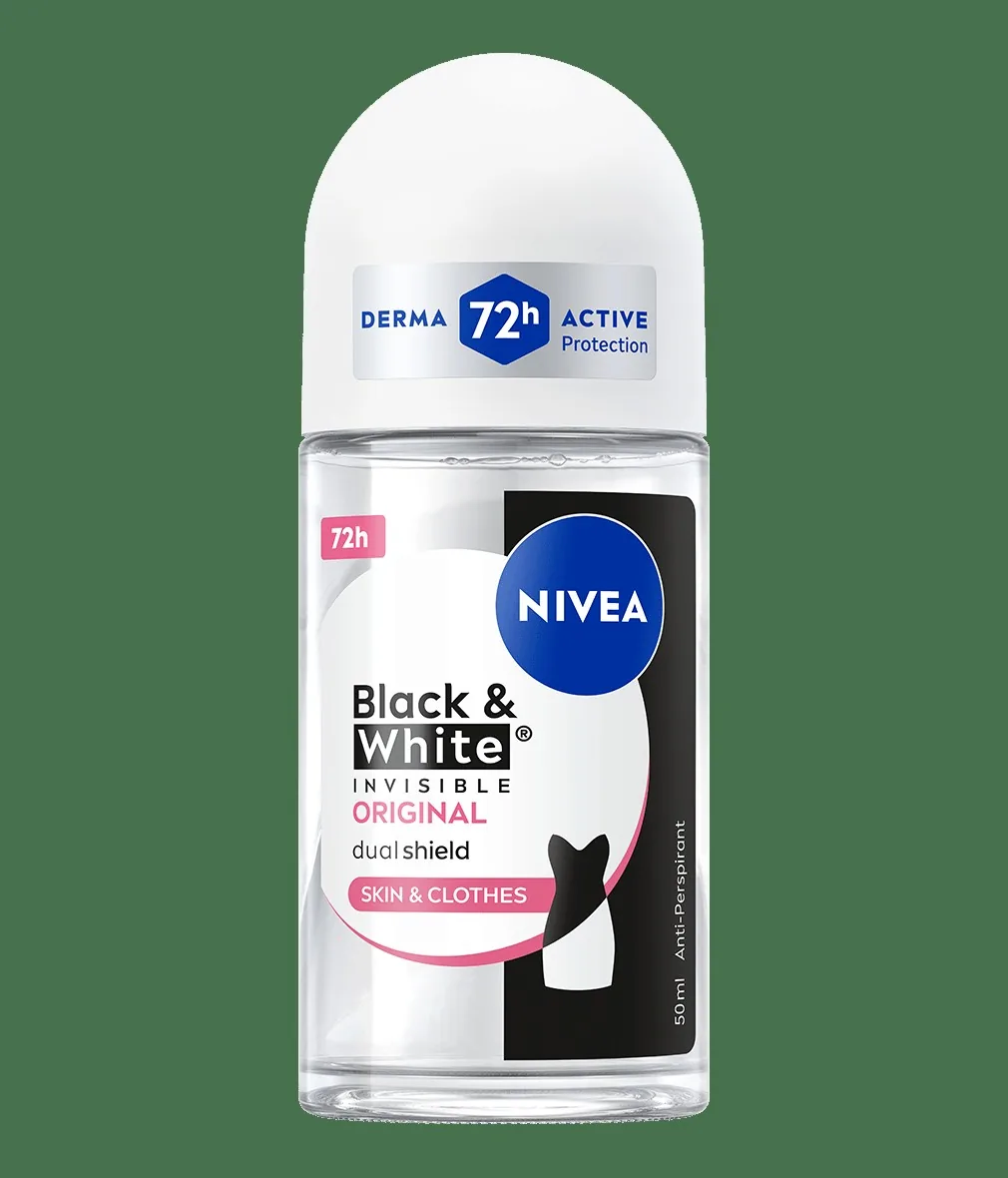 NIVEA Black & White Invisible Clear Antiperspirant Roll-On 50ml