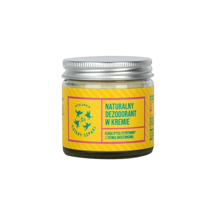 Mydlarnia Cztery Szpaki Natural Cream Deodorant Eucalyptus Lemon With Diatomaceous Earth 60ml