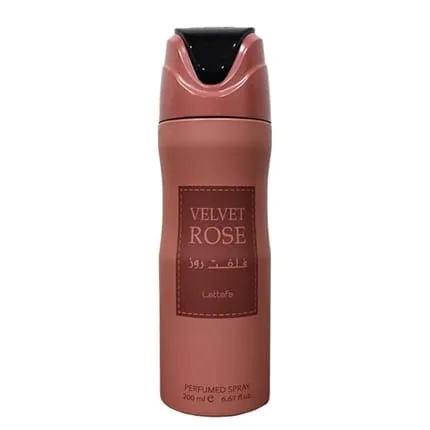 Lattafa Velvet Rose Women Perfumed Deodorant Spray 6.7 Ounce