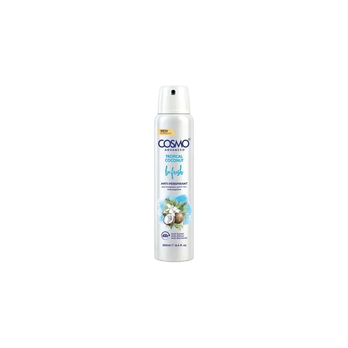 Cosmo Be Fresh Antiperspirant Deodorant Spray Tropical Coconut 250ml