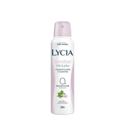 Lycia Sensitive Me & You Deodorant Spray Alcohol-Free Aluminum-Free 48 Hours Effectiveness Scent of Melissa and Water Blossoms 150ml